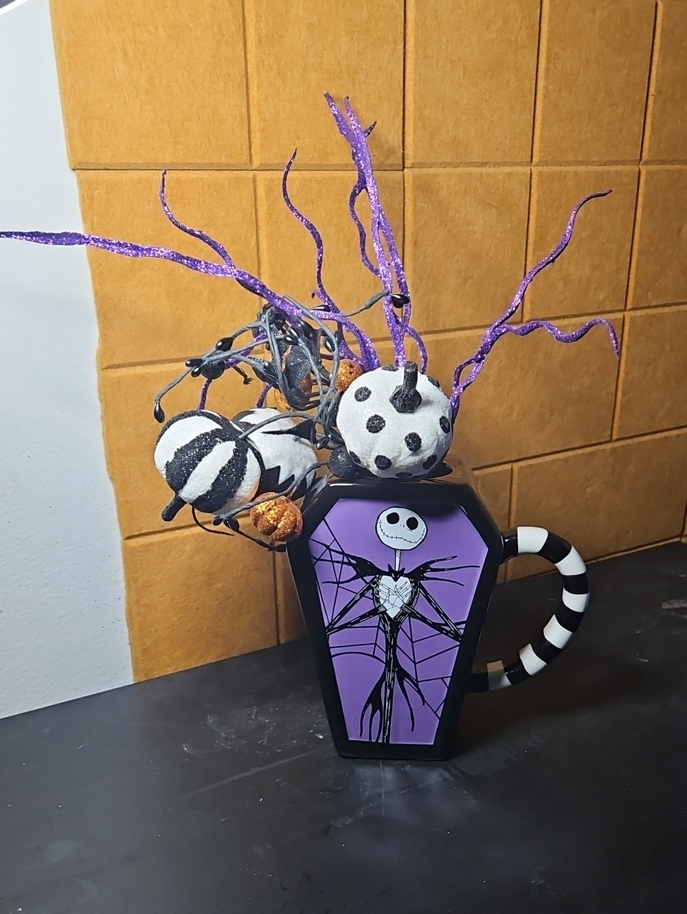 Nightmare, before christmas Jack Skellington mug with decorations